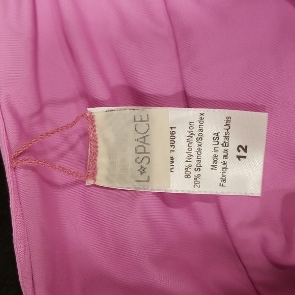 💕L*SPACE💕 Cha Cha Pointelle Ribbed One Piece Swimsuit Rosebud Pink 12 XL NWOT - Picture 11 of 12